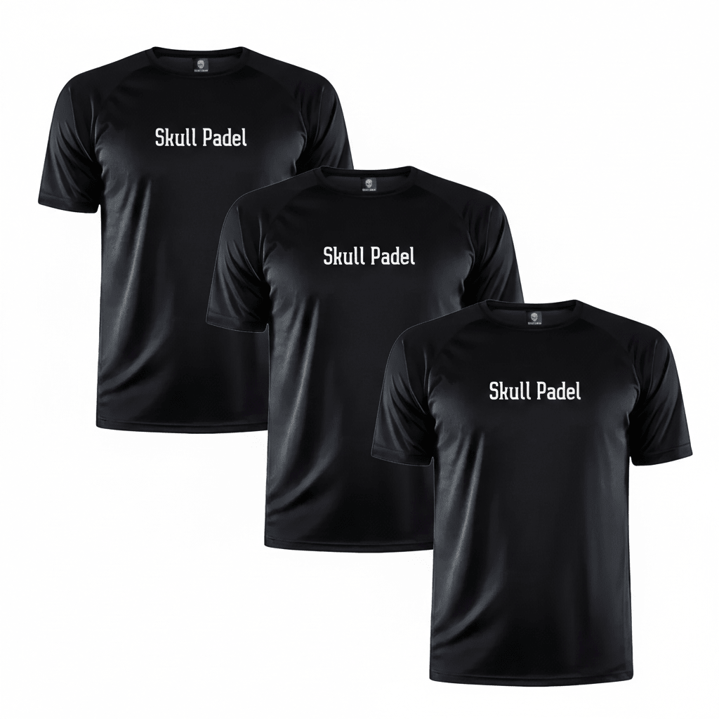 3 Pack: Padel shirt - Black White - Skull Padel