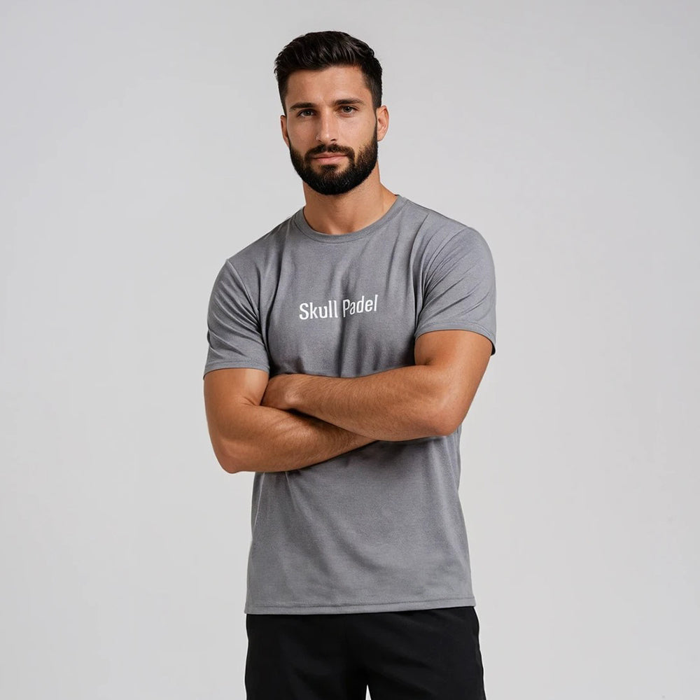 Padel Sportshirt Men - Grey White