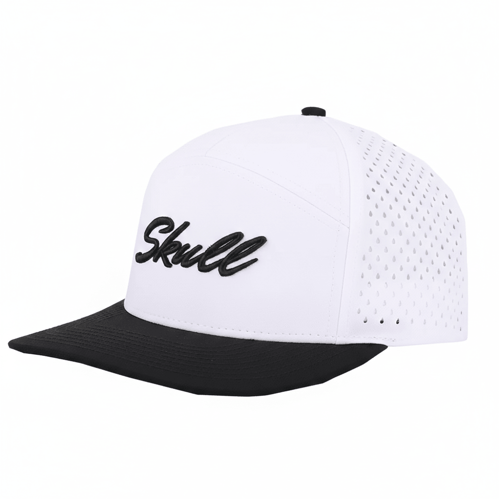 Padel Cap - Retro White Black - Skull Padel