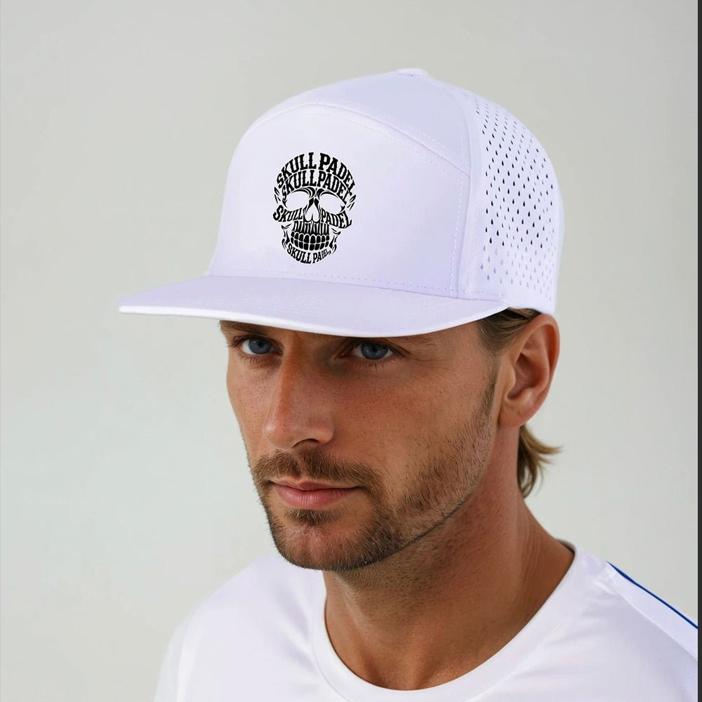 Padel Cap - White Black - Skull Padel