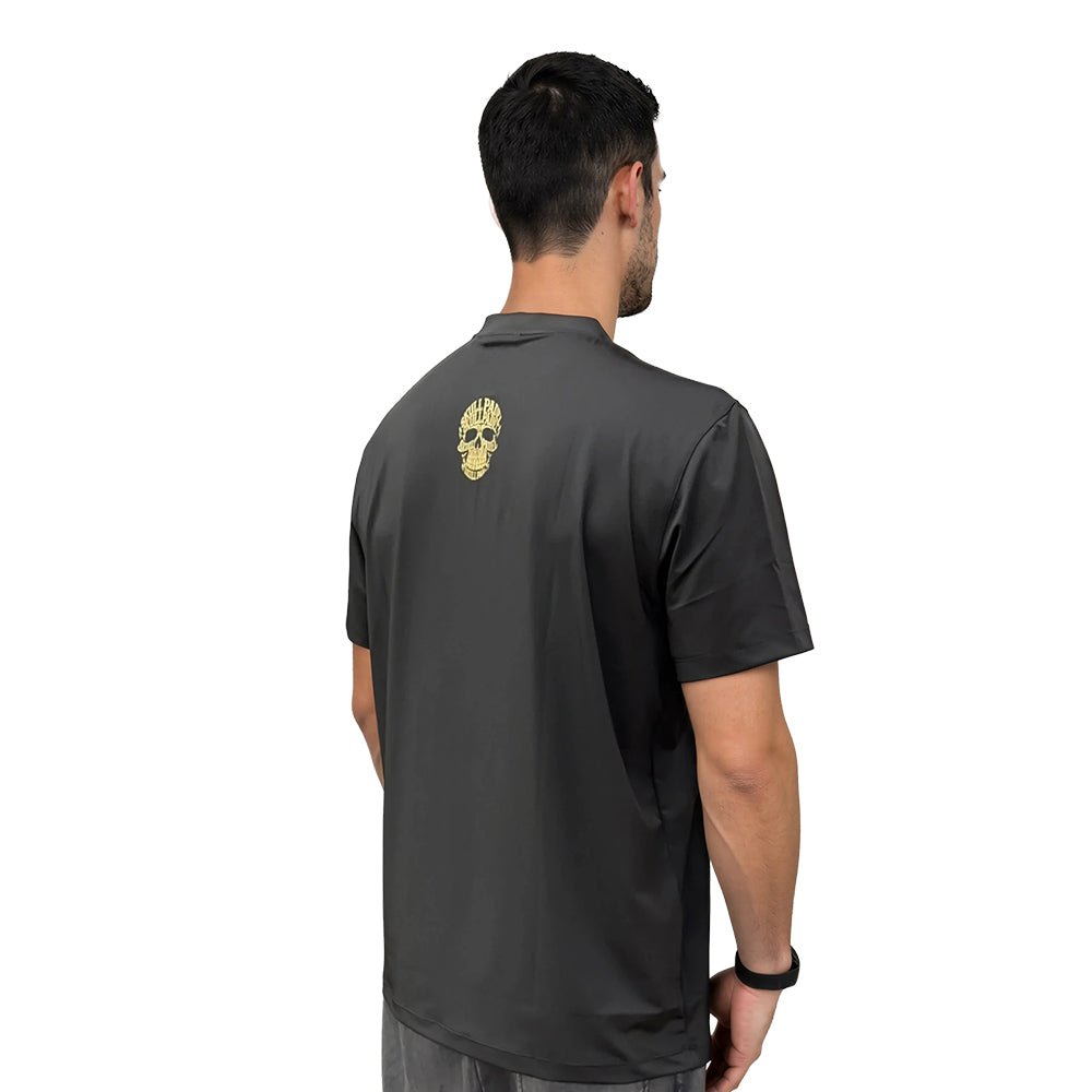 Padel shirt - Black Gold polo - Skull Padel