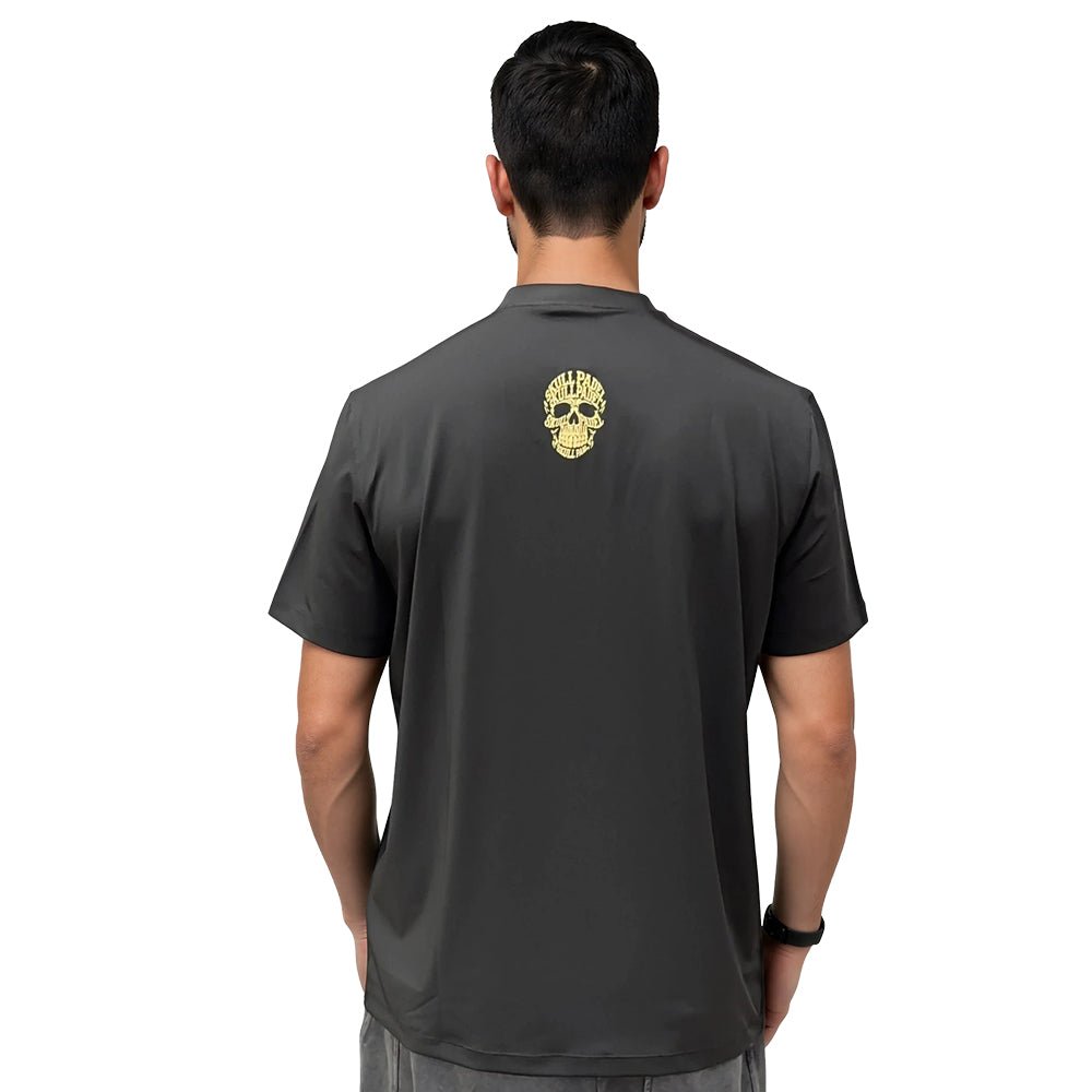 Padel shirt - Black Gold polo - Skull Padel