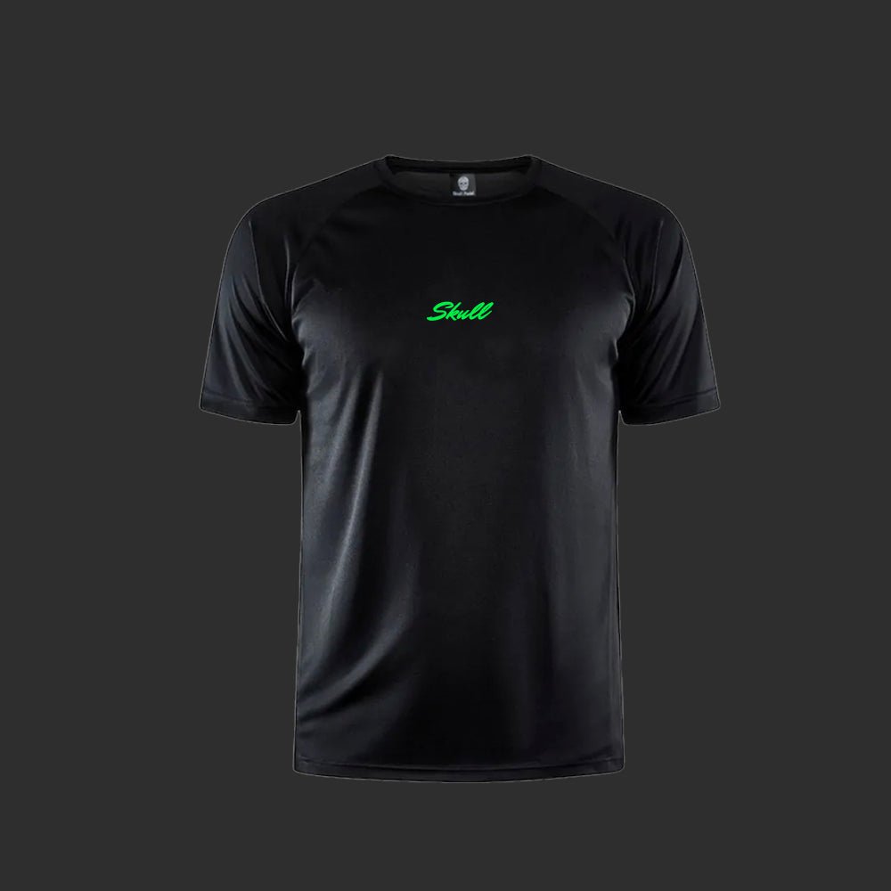 Padel Sportshirt Men - Black Green - Skull Padel