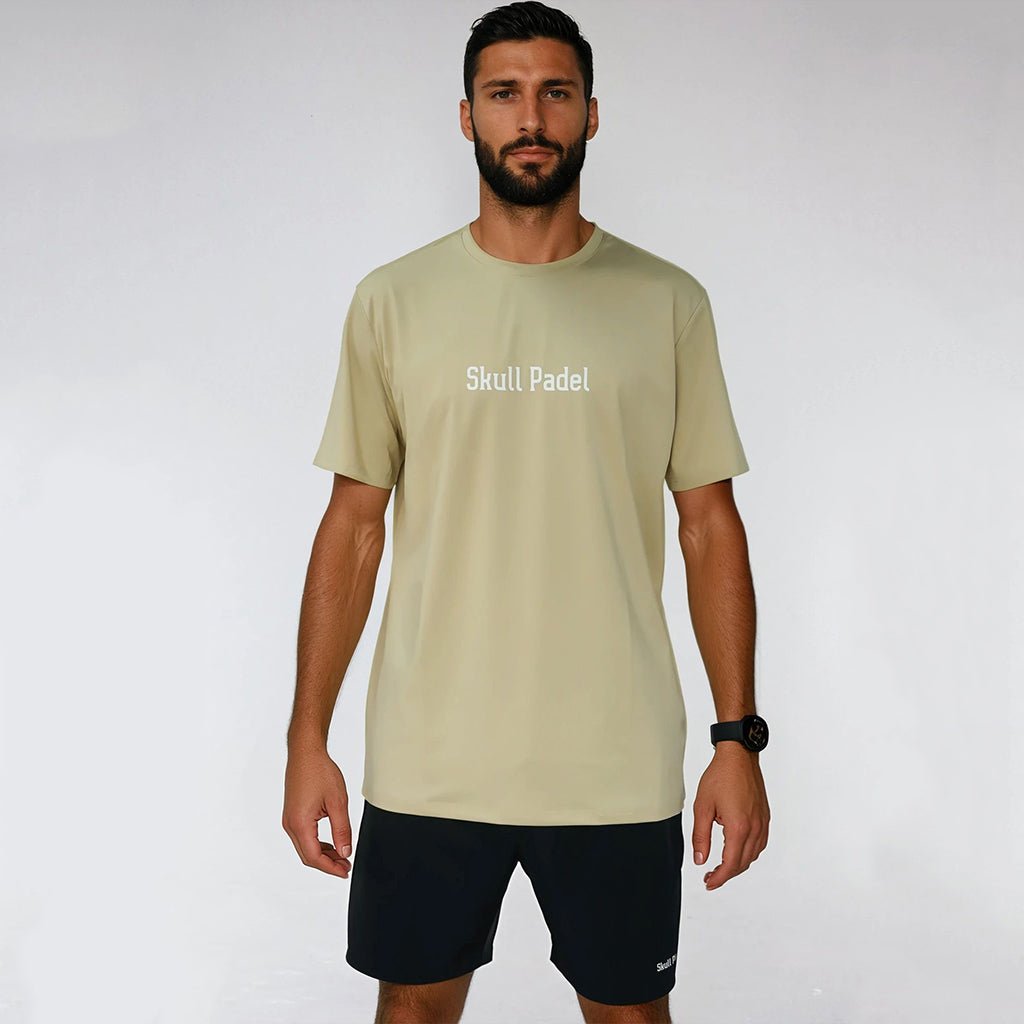 Padel Sportshirt Men - Khaki - Skull Padel