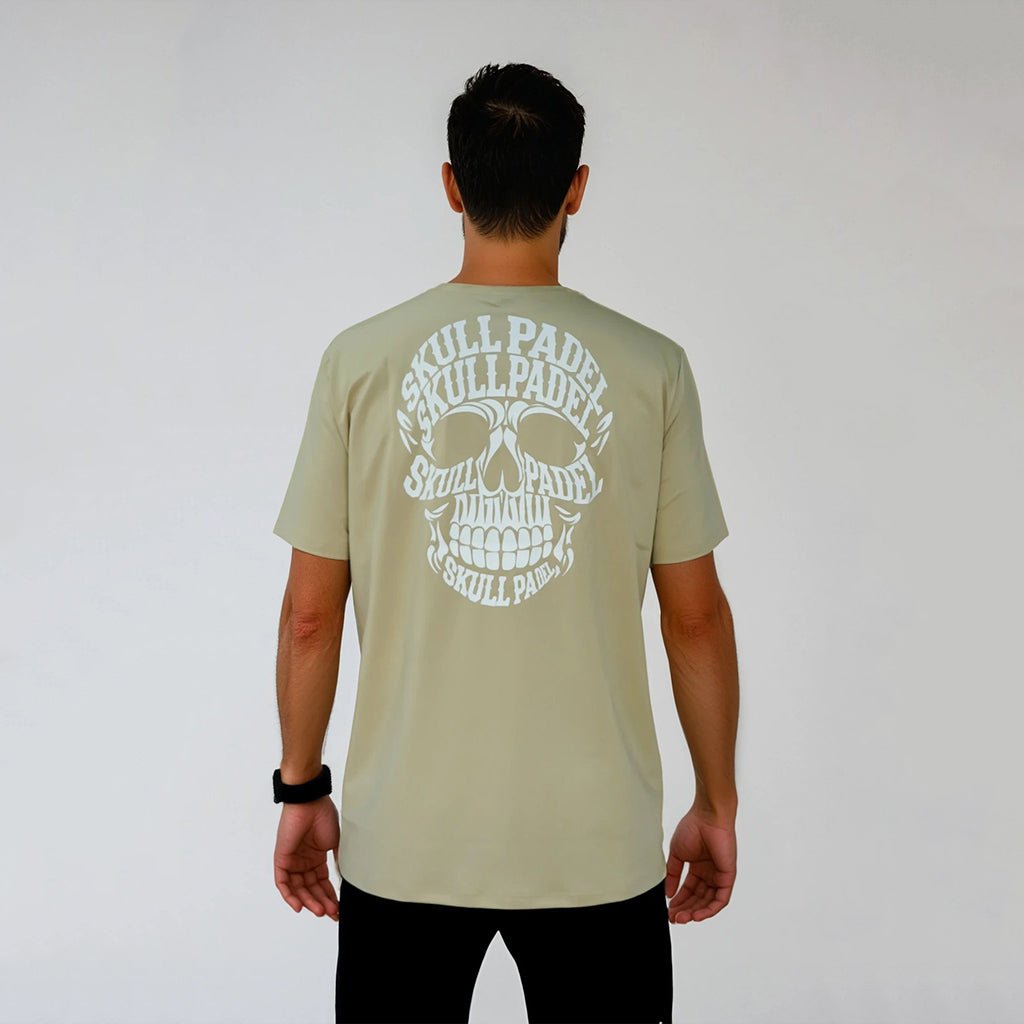 Padel Sportshirt Men - Khaki - Skull Padel
