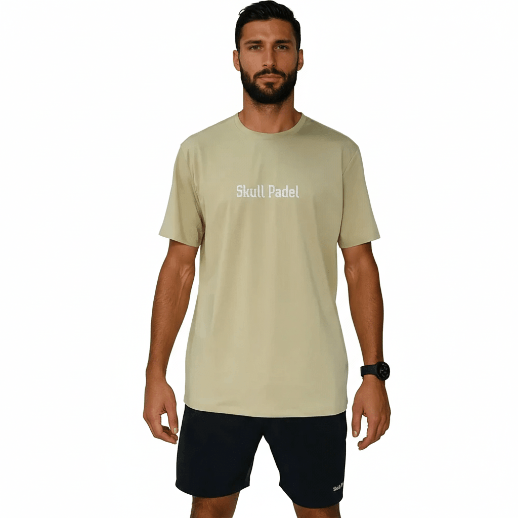 Padel Sportshirt Men - Khaki - Skull Padel