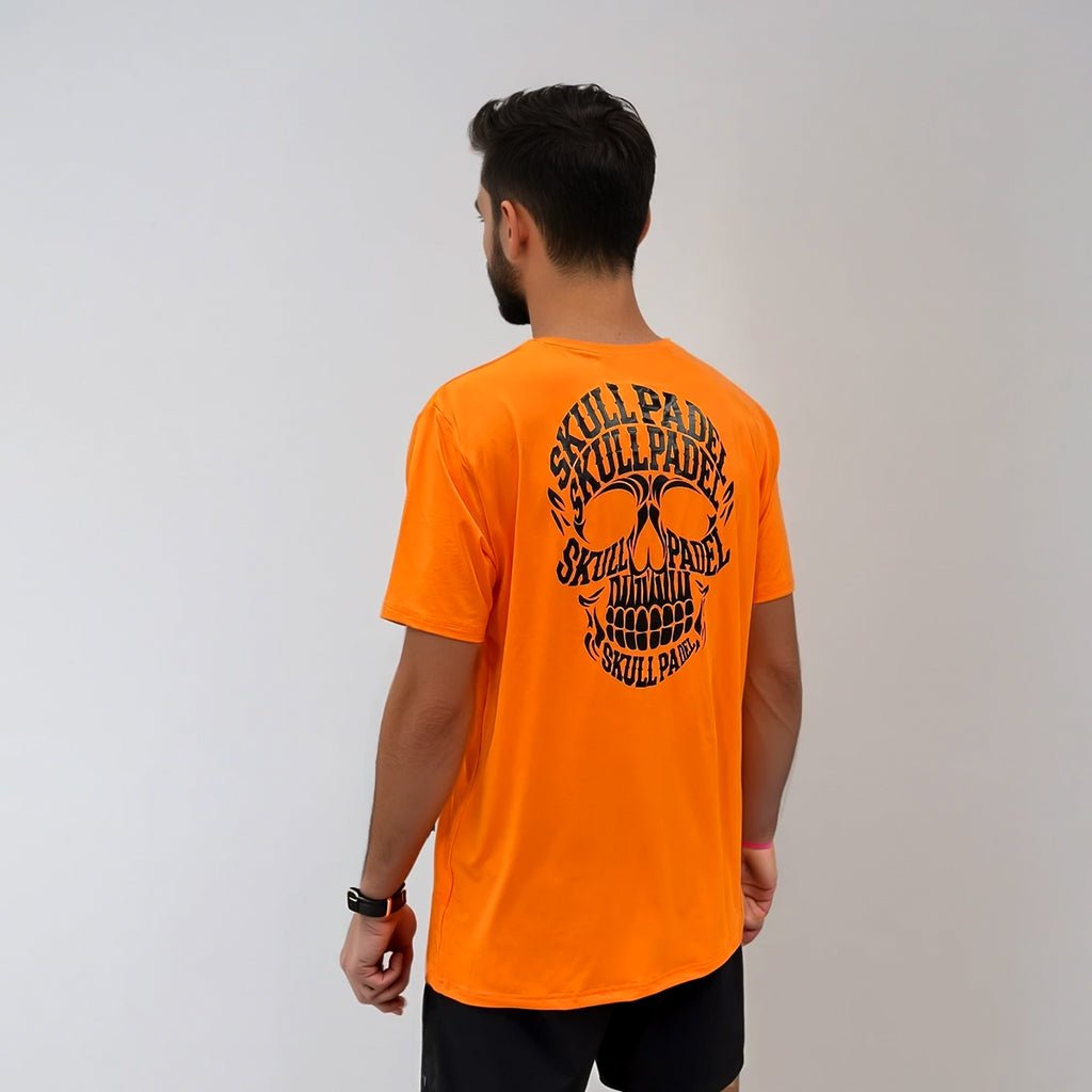 Padel Sportshirt Men - Orange - Skull Padel