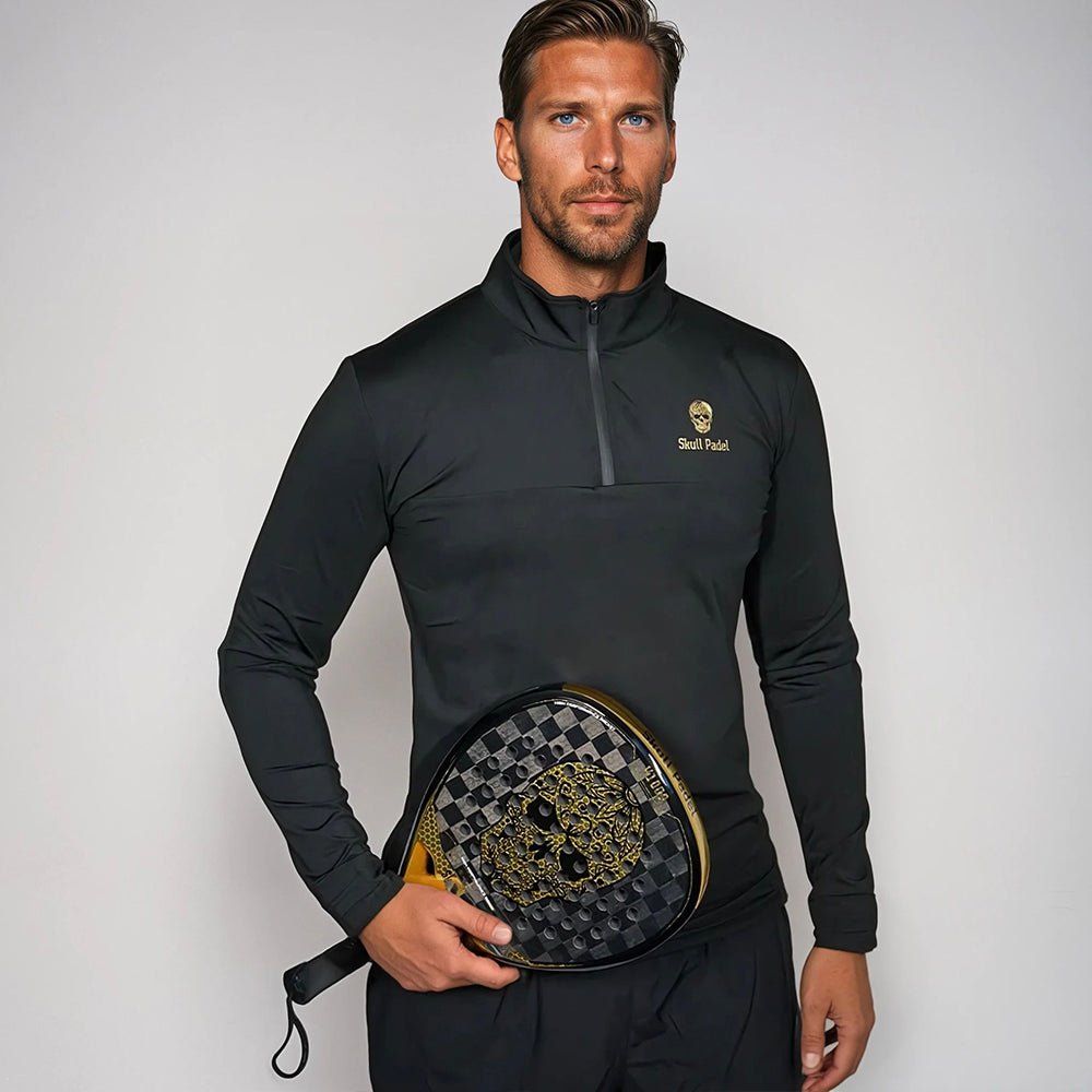 SKULL LONGSLEEVE - BLACK & GOLD - Skull Padel