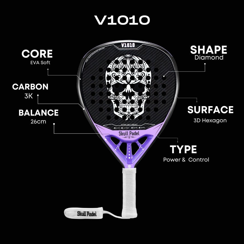 V1010 - PURPLE 3K - Skull Padel