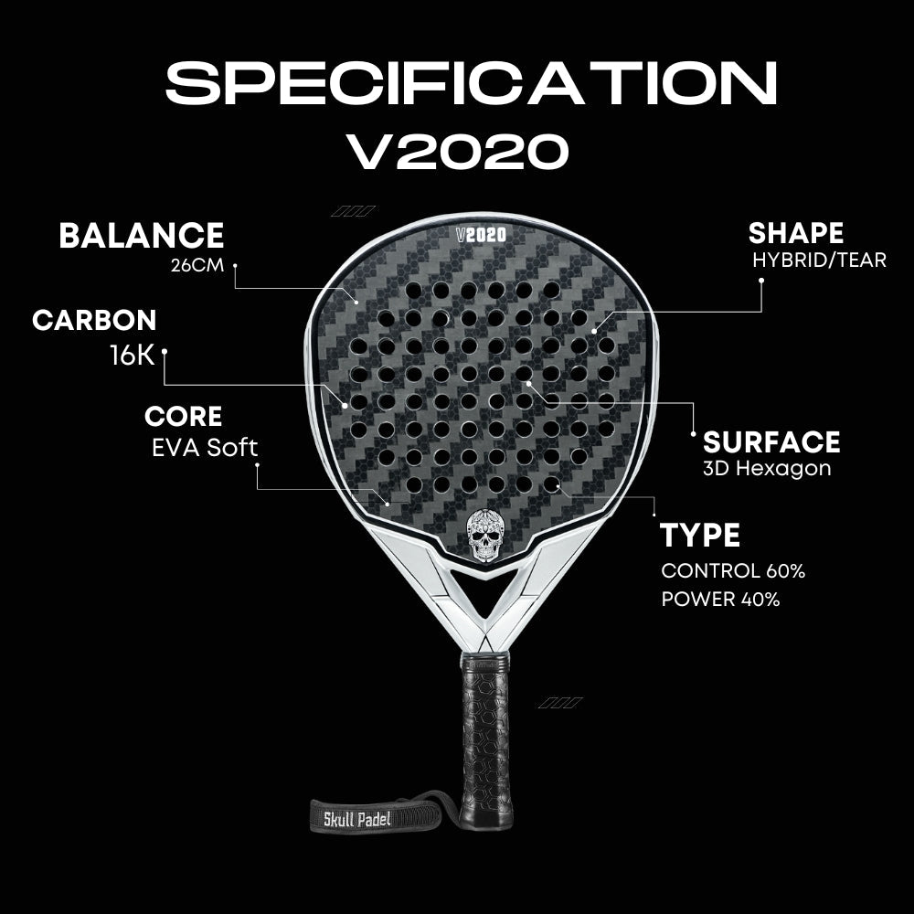 V2020 - Silver (16K) - Skull Padel