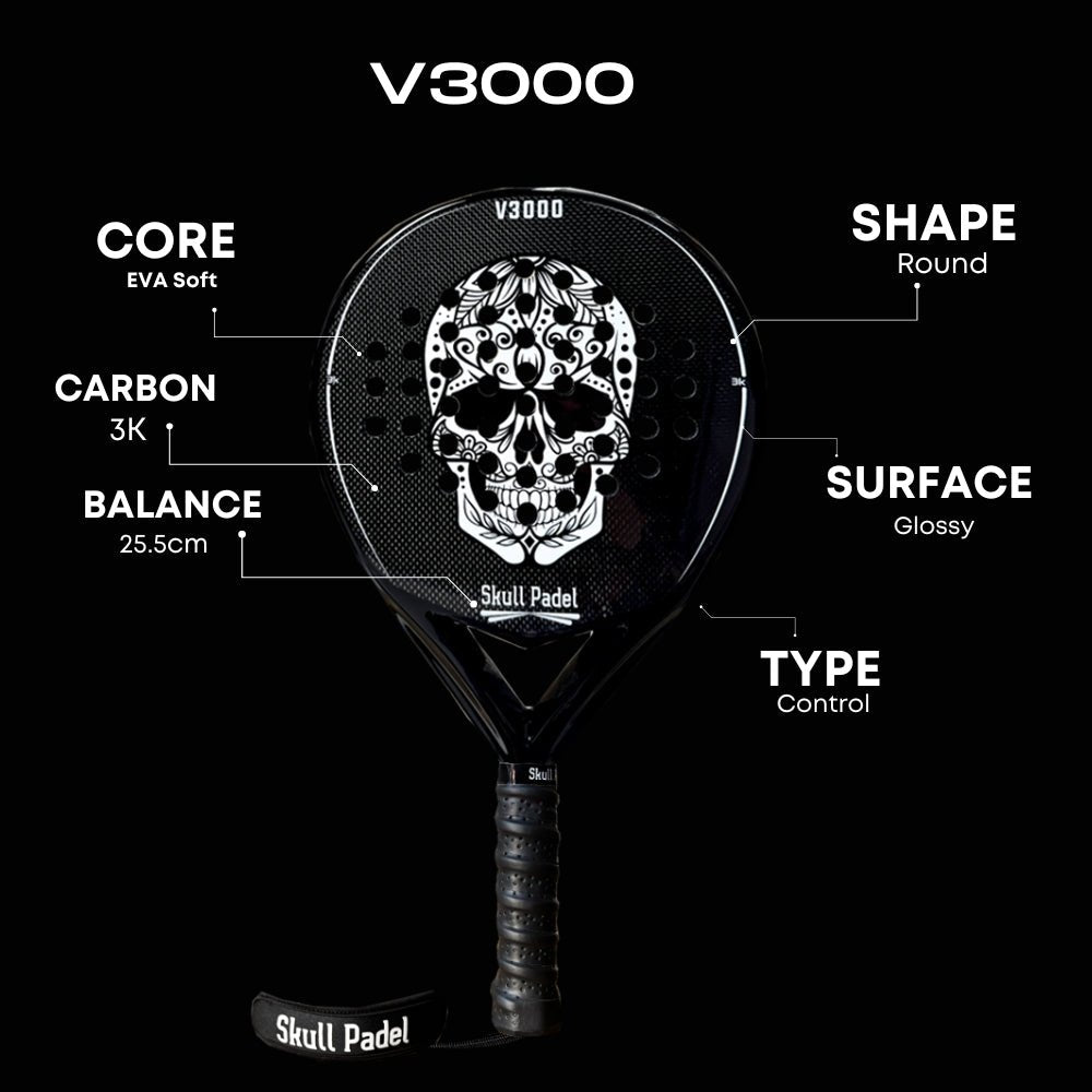 V3000 - BLACK 3K - Skull Padel