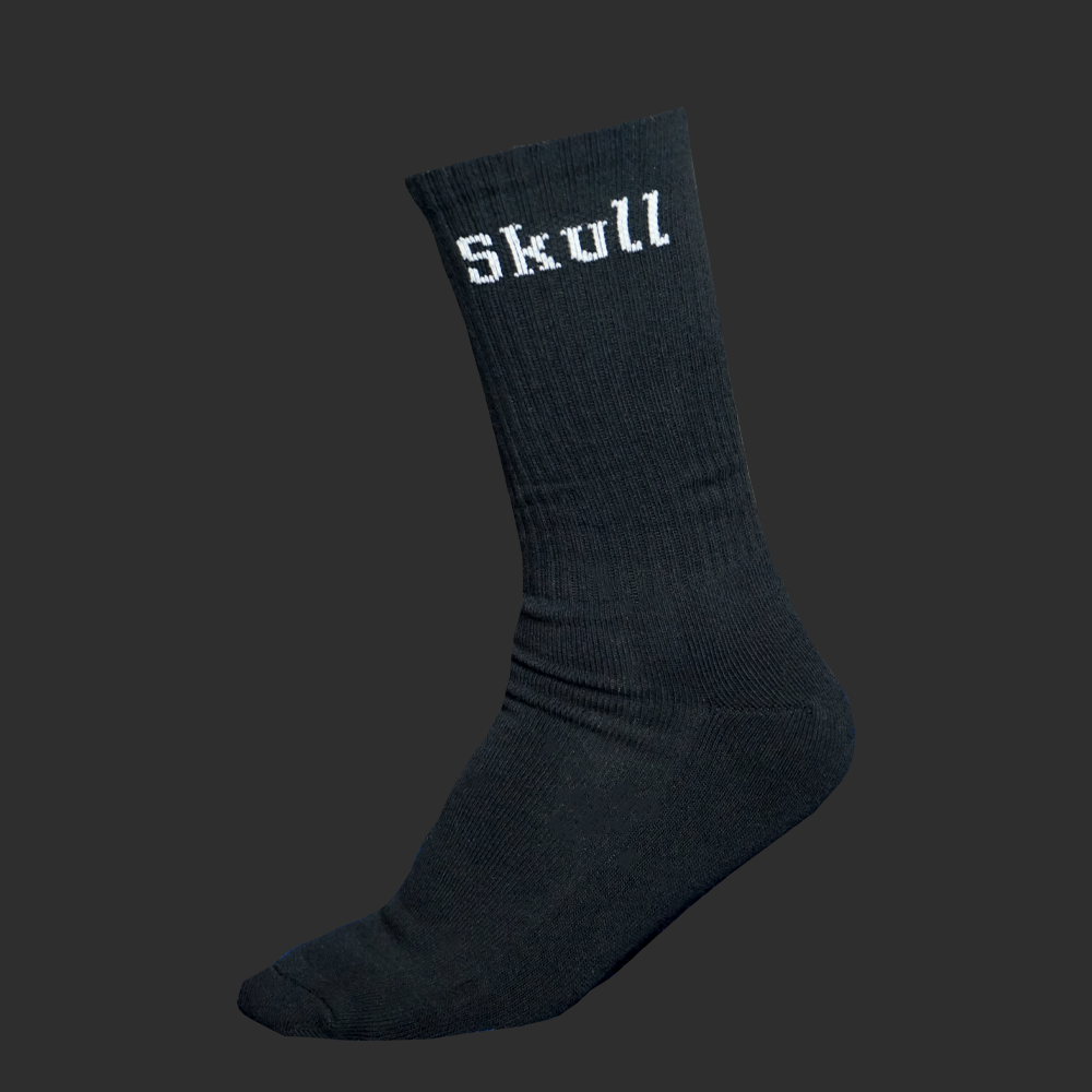 Black White Skull Padel Socks (3 Pack)