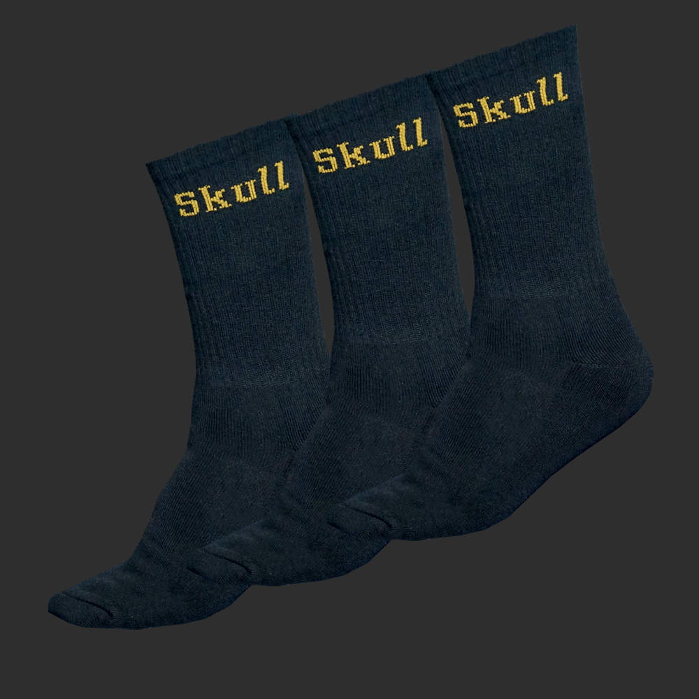 Black Gold Skull Padel Socks (3 Pack)
