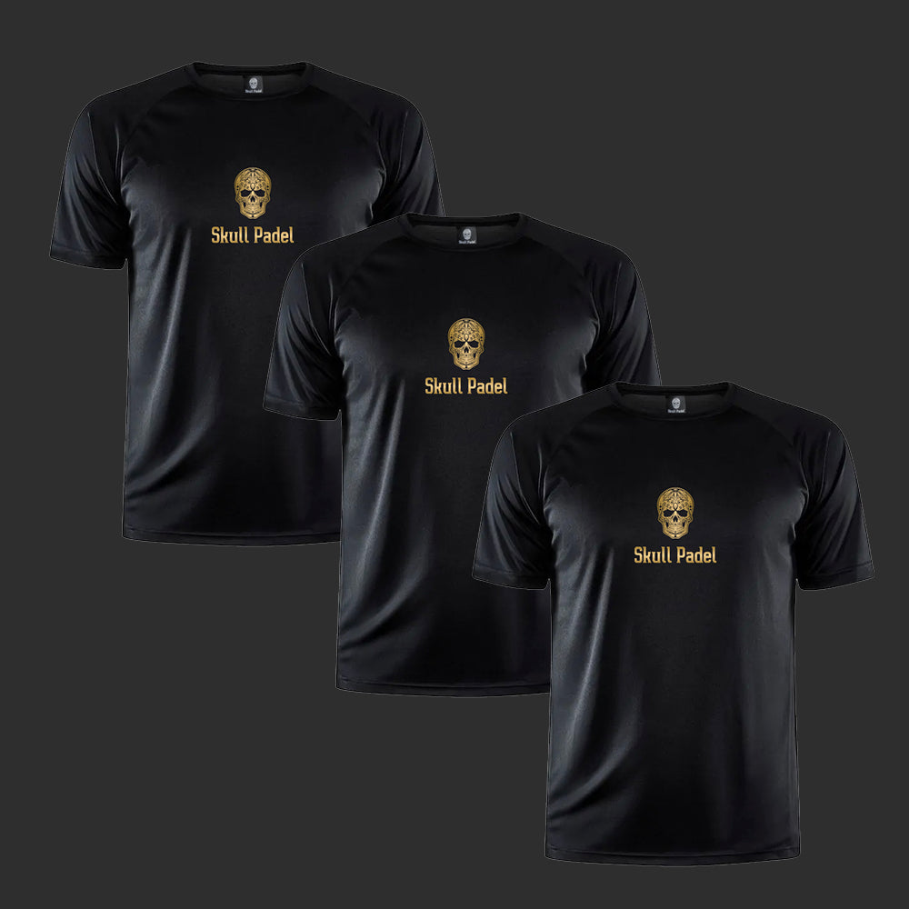 Padel shirt Men  - Black Gold - 3 Pack