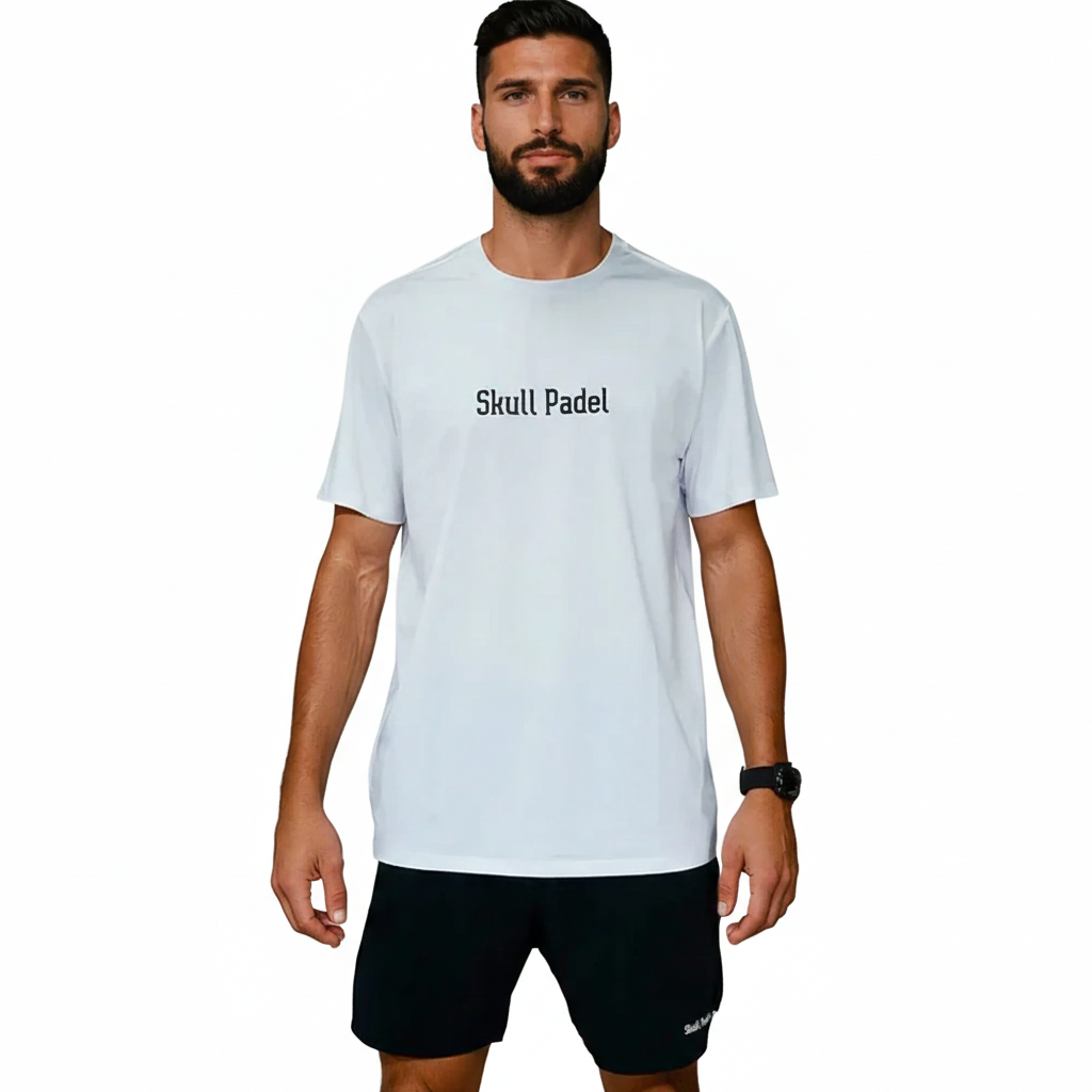 Padel Sportshirt Men  - White Black