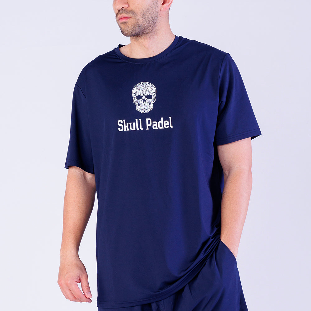 Spanish: Camiseta Deportiva de Pádel Hombre - Azul Blanco