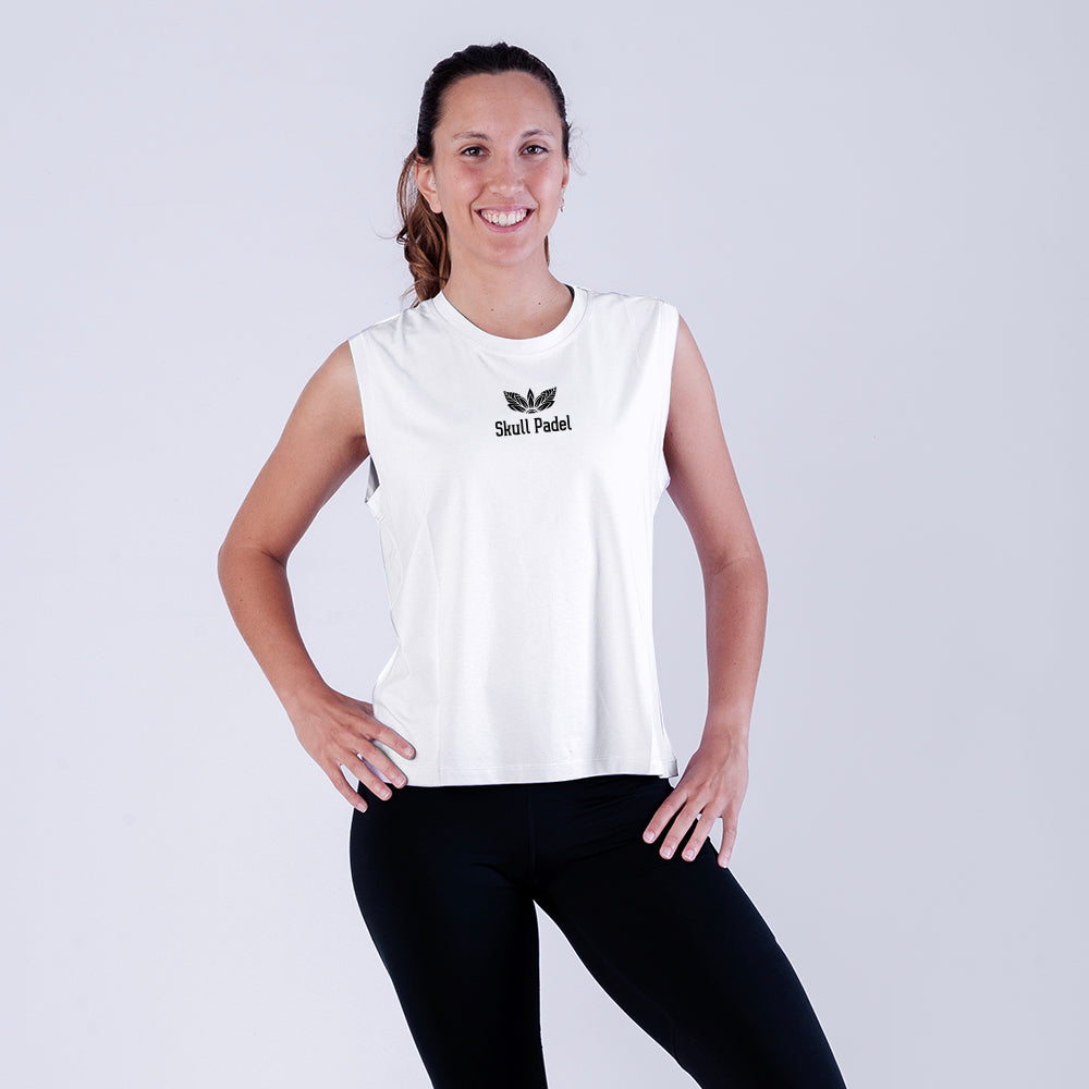  Padel Sportshirt Vrouwen - Wit/Zwart