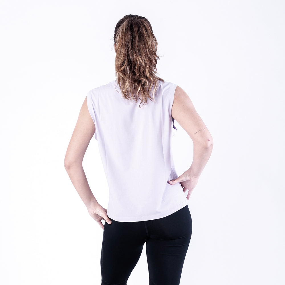 Camiseta deportiva de pádel para mujeres - Blanco/Negro