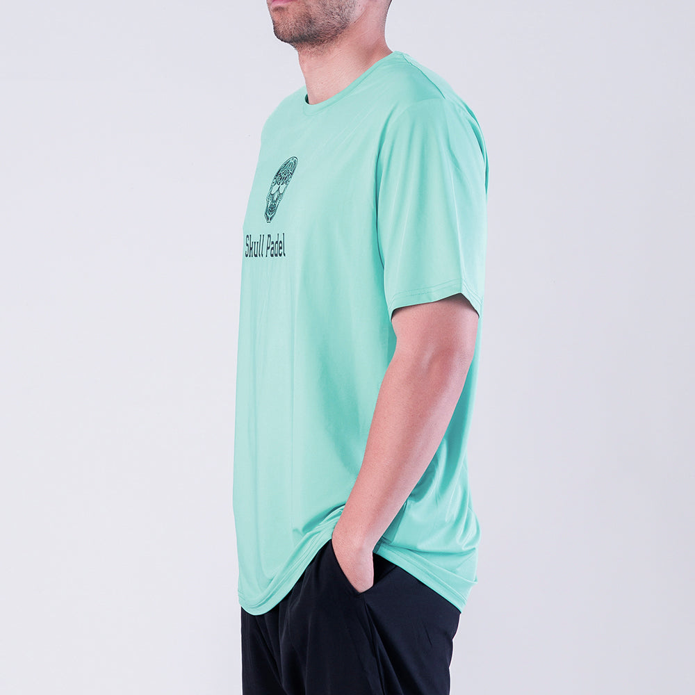 Padel Sportshirt Heren - Turquoise Zwart