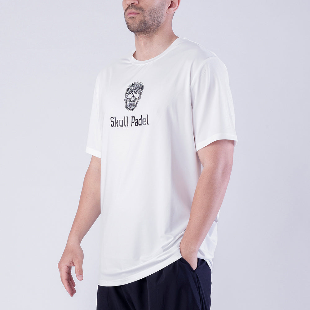 Camiseta Deportiva de Pádel Hombre - Blanco Negro