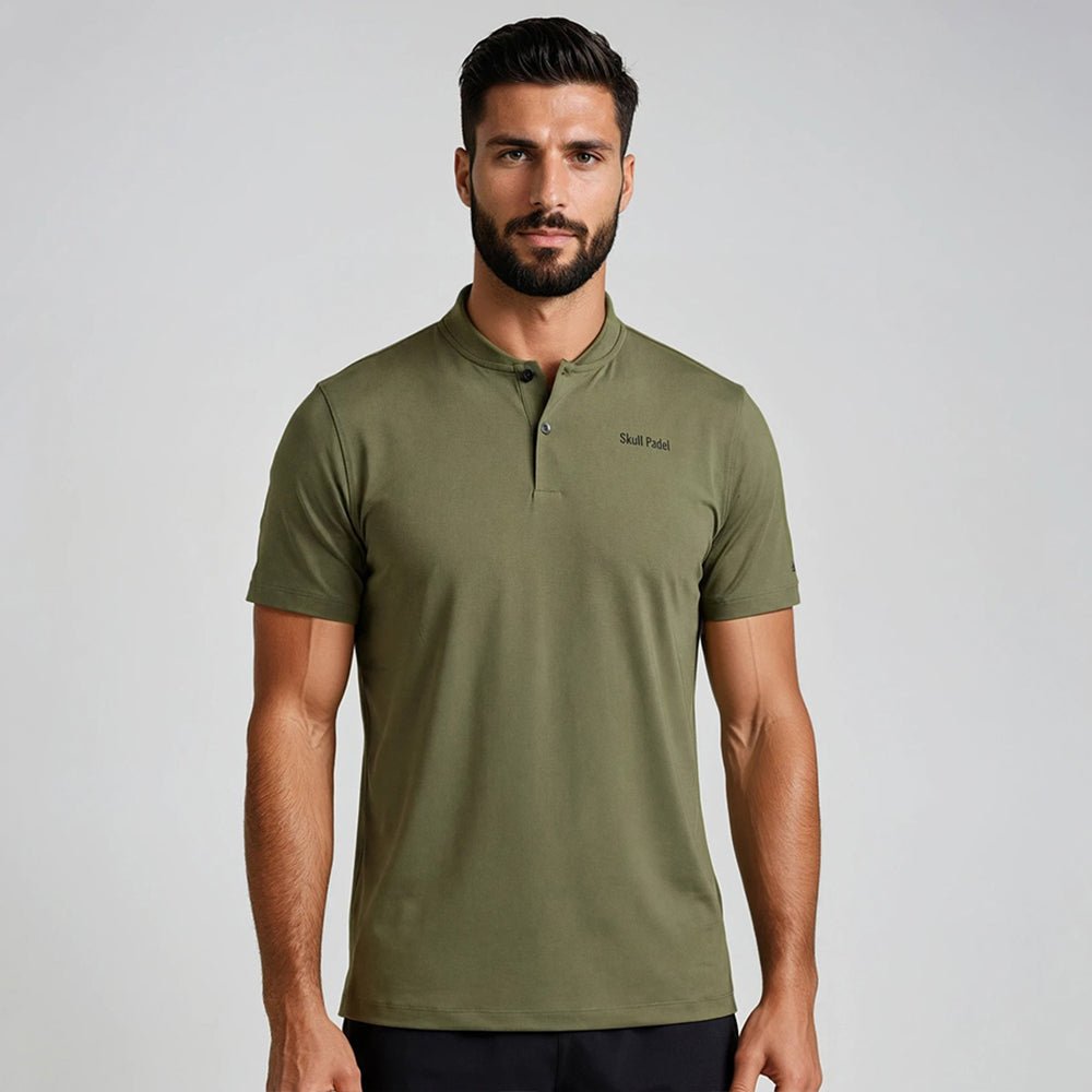 Padel shirt - Camo green polo - Skull Padel