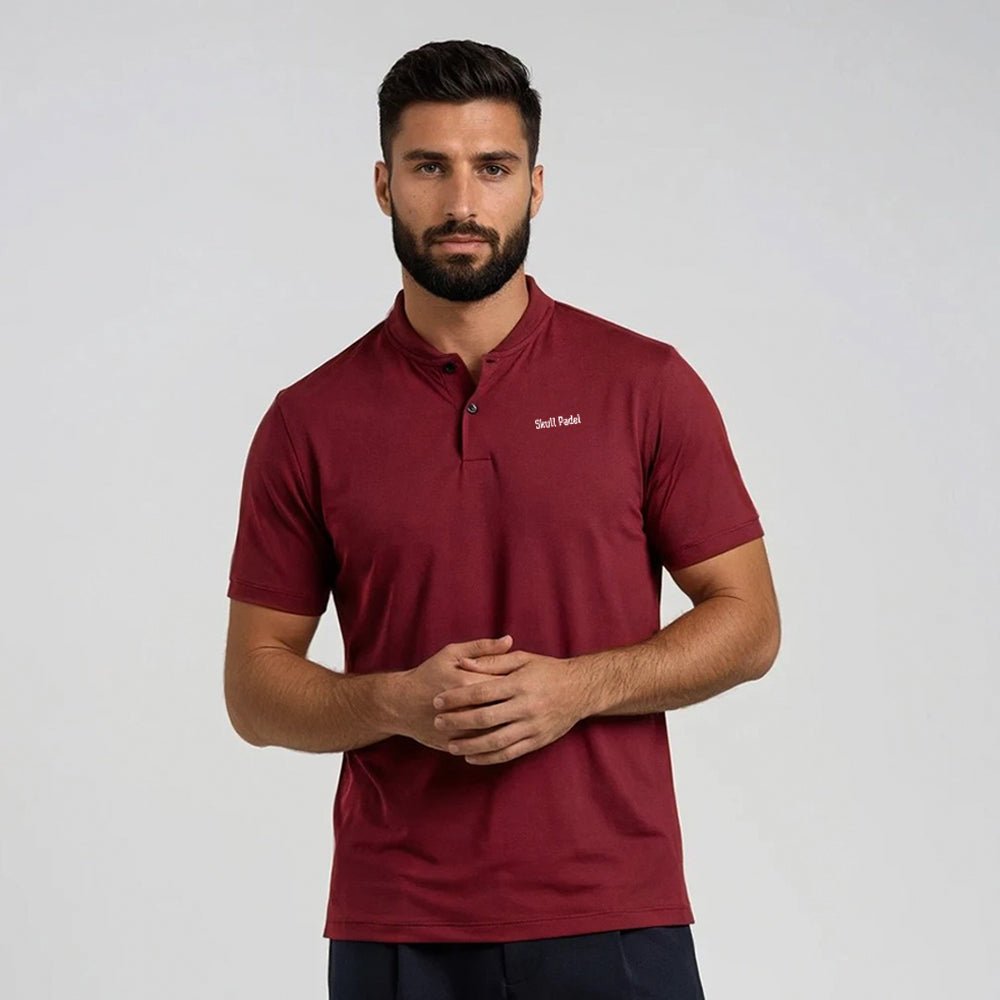 Padel shirt - Dark Red polo - Skull Padel