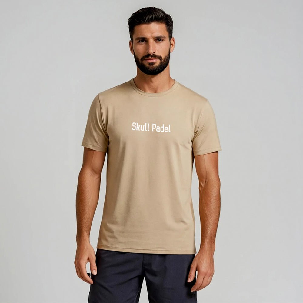 Padel Sportshirt Men - Khaki - Skull Padel