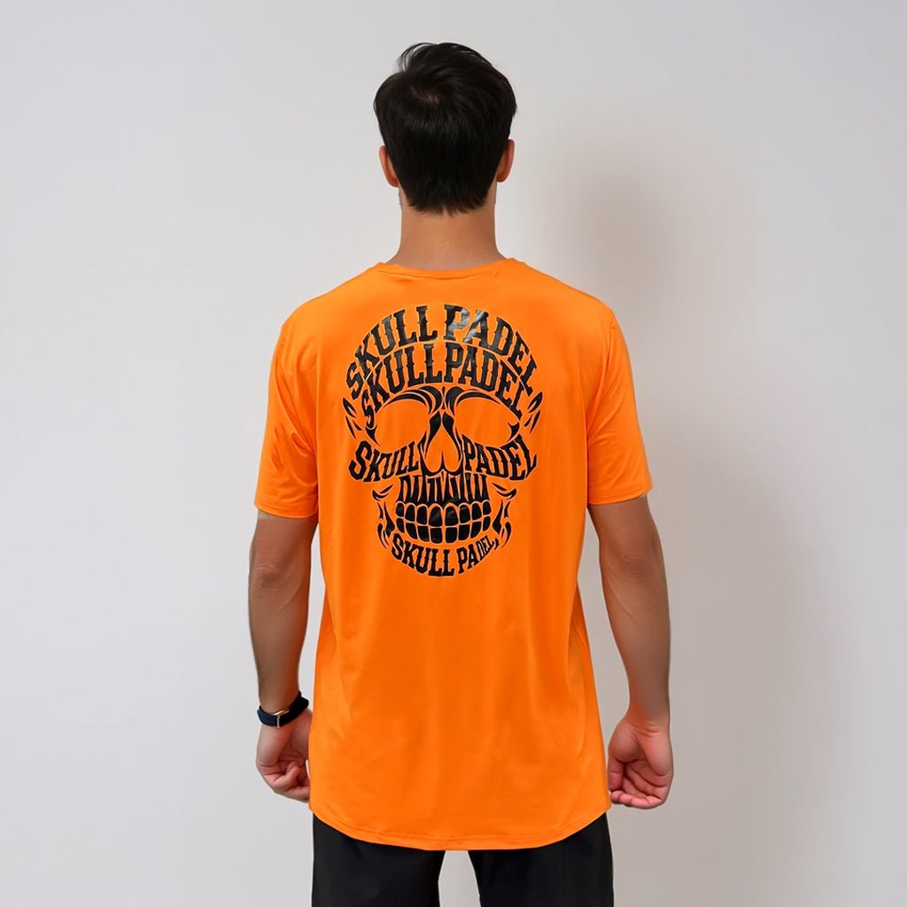 Padel Sportshirt Men - Orange - Skull Padel