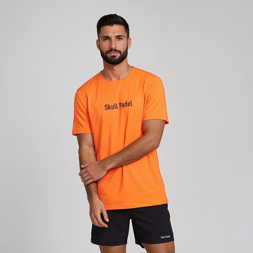 Padel Sportshirt Men - Orange - Skull Padel