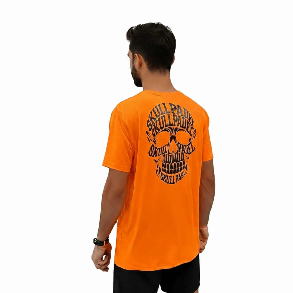 Padel Sportshirt Men - Orange - Skull Padel