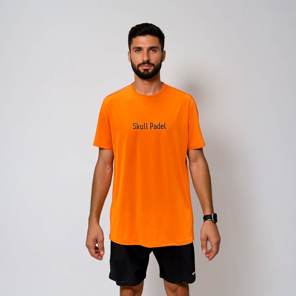 Padel Sportshirt Men - Orange - Skull Padel
