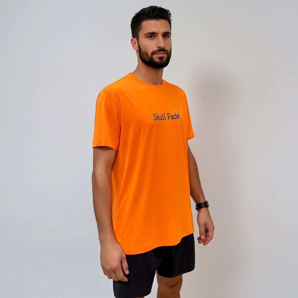 Padel Sportshirt Men - Orange - Skull Padel