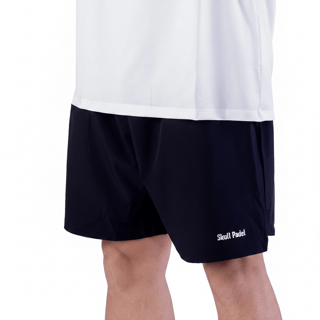 Padel Sportshort Men - Black White - Skull Padel