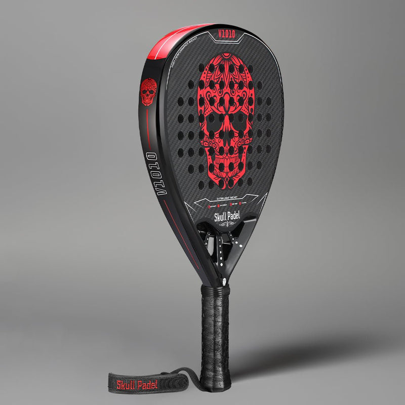 V1010 Red 3K Carbon Padel Racket – Extra Light | Skull Padel