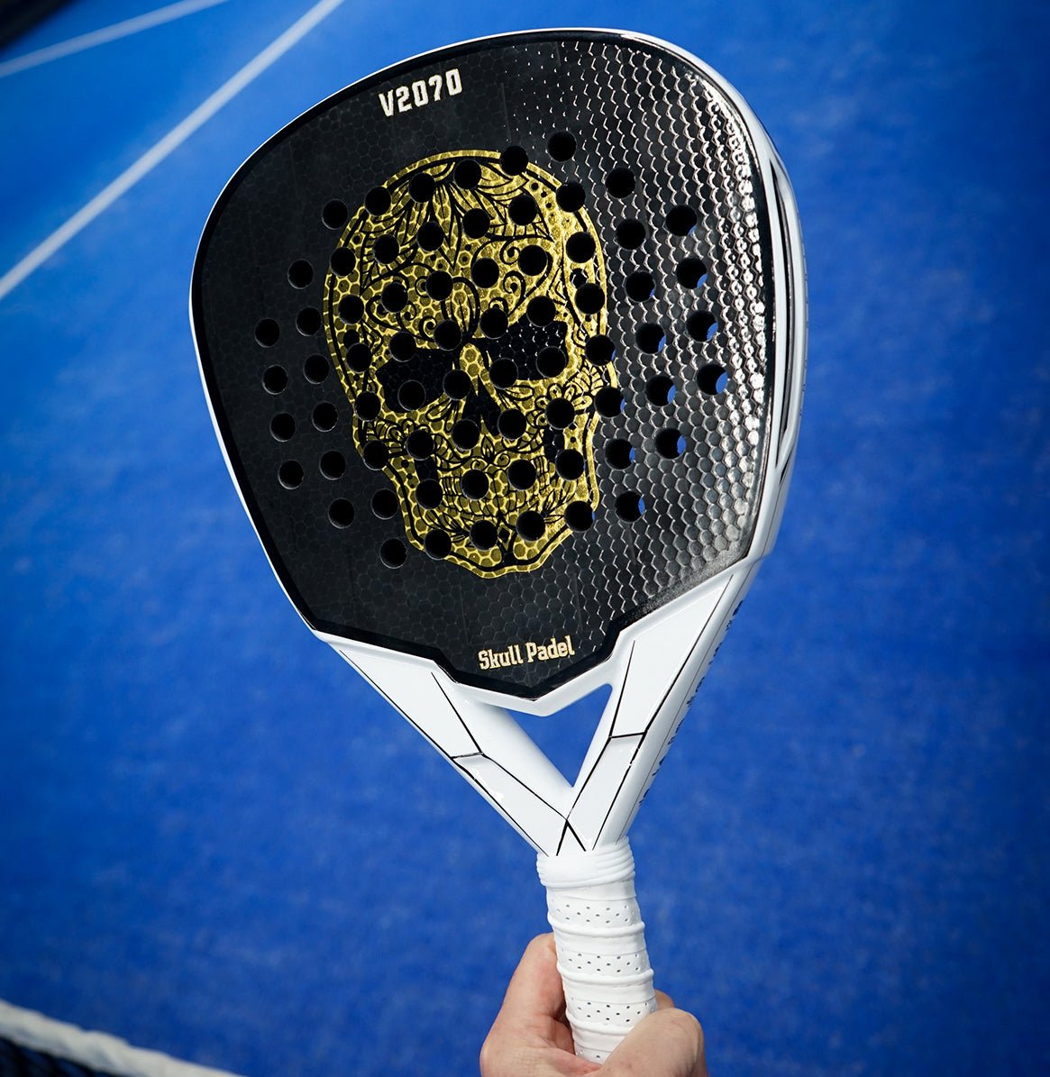 V2070 - White Gold 24K - Skull Padel