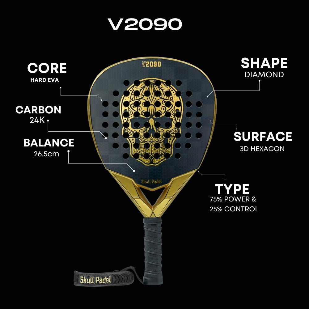 V2090 - Black Gold 24K - Skull Padel